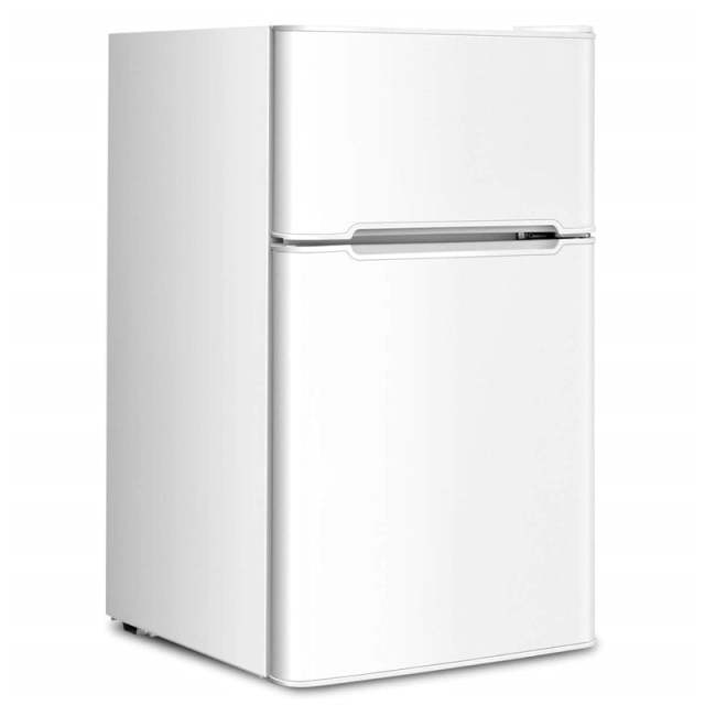3.2 Cu. Ft. 2-Door Mini Fridge with Freezer, Compact Refrigerator with Temperature Control, Removable Shelves & Reversible Door for Dorm Office