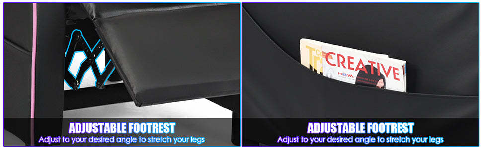 Massage Gaming Chair Racing Style Recliner Sofa Adjustable PU Leather Game Chair Home Theater Seat