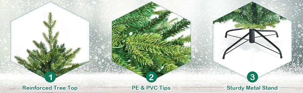 7ft Pre-lit Hinged Artificial Christmas Tree with APP Controlled LED Lights