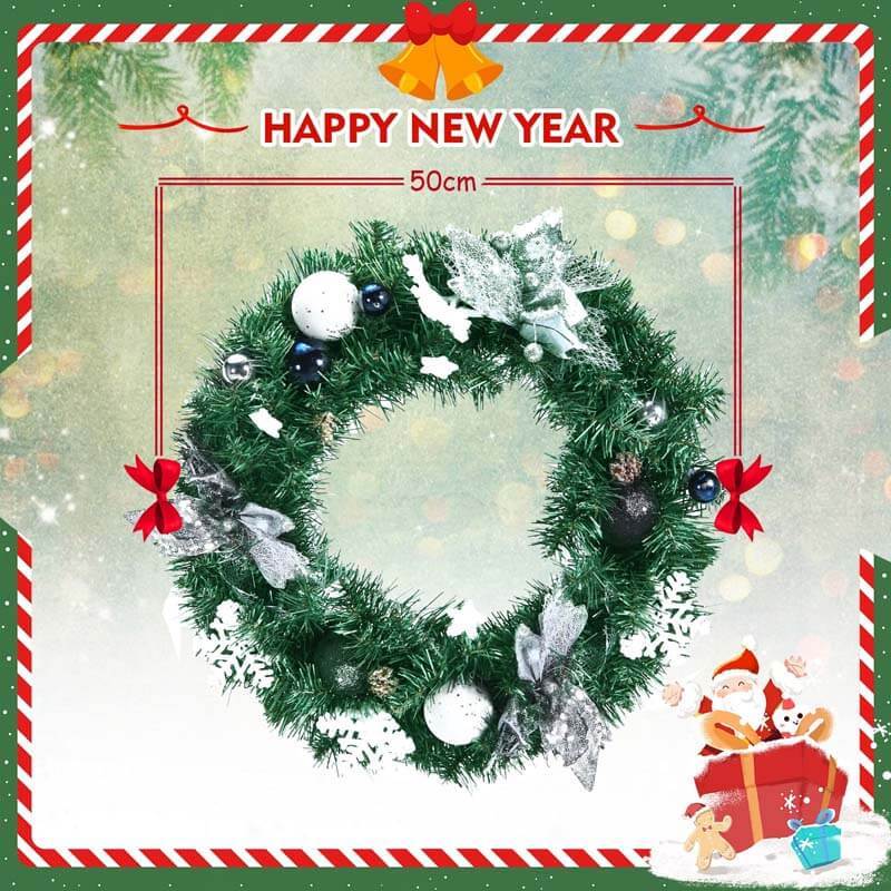 20 Inch Pre-lit Artificial Christmas Wreath with 30 LED Lights