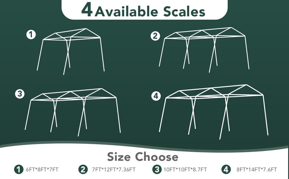 8' x 14' Outdoor Carport Patio Storage Shelter Shed Garage Tent