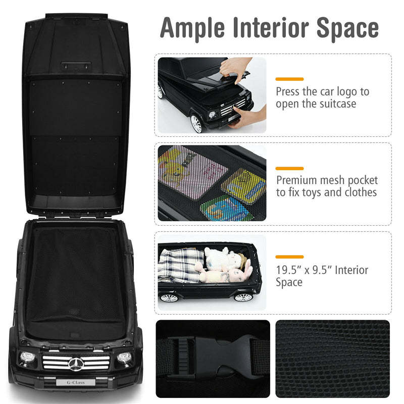 Licensed Mercedes Benz AMG 2-in-1 Kids Ride On Car Toy Toddler Travel Suitcase with Handle
