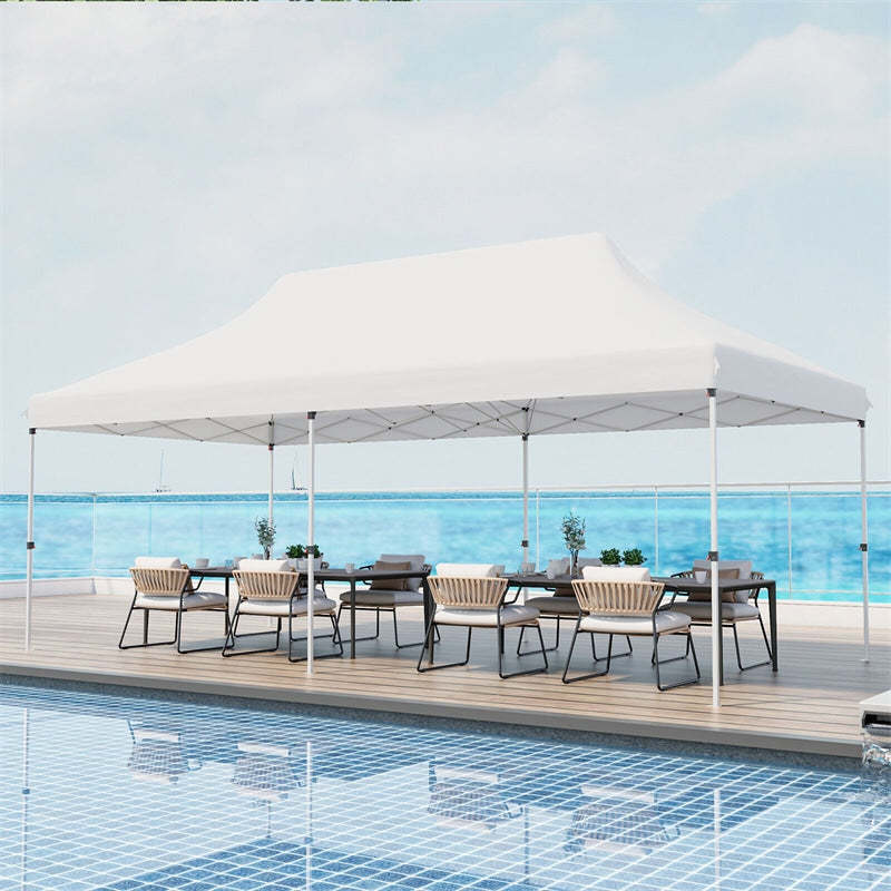 10 x 20FT Pop Up Canopy, Instant Setup Outdoor Canopy Tent with 6 Sandbags & Carrying Bag, UPF50+ Sun Protection Tent for Events, Camping