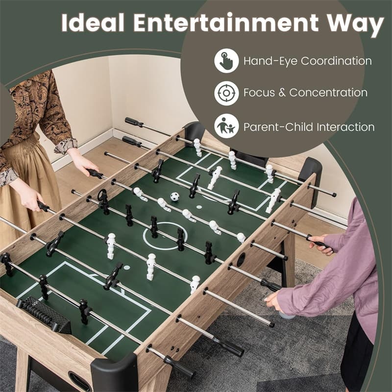 54" Foosball Table for Adults, Competition Full-Size Arcade Soccer Game Table with 2 Balls, 26 Players & Adjustable Leg Levelers