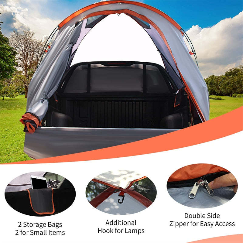 2-Person Portable Pickup Truck Tent with Removable Rainfly & Carrying Bag