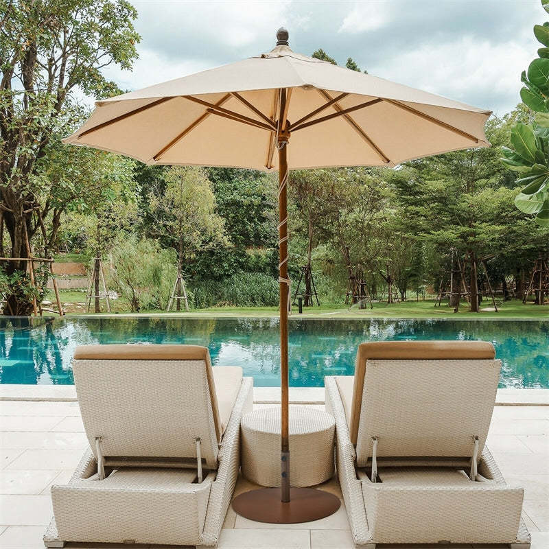 29.5 Inch Patio Umbrella Base Round Outdoor Steel Market Umbrella Stand 59 LBS Heavy Duty Umbrella Holder with 3 Adapters