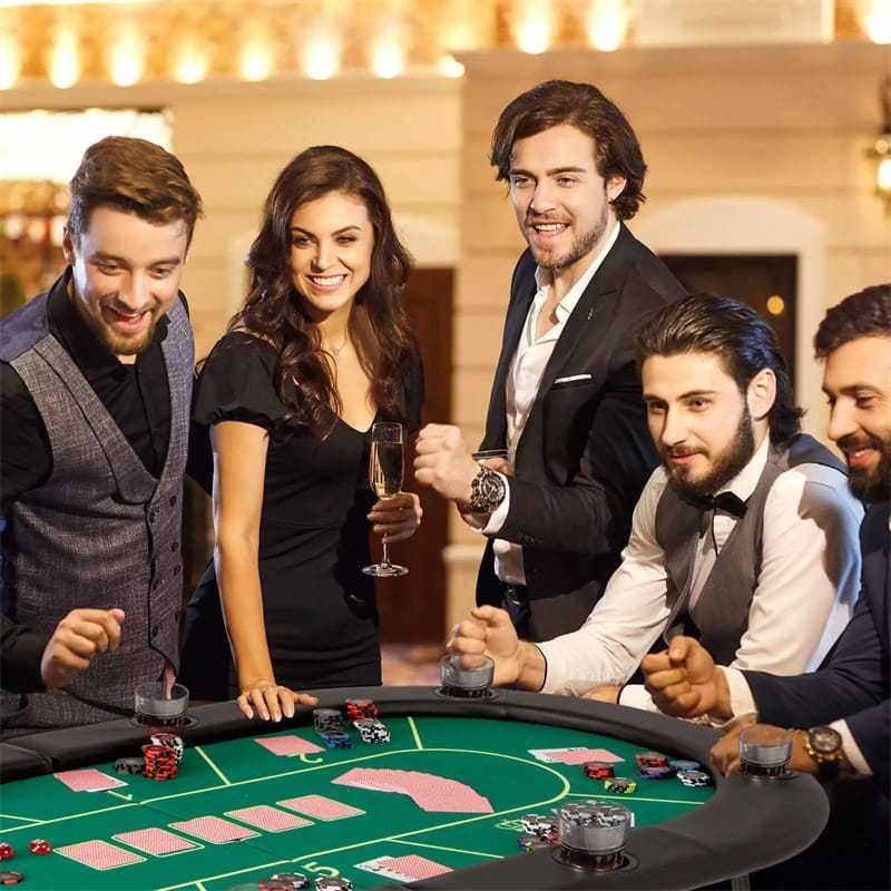 8-Player Poker Table, 72" Foldable Card Game Table with 8 Cup Holders, Casino-Grade Felt Surface, Portable Texas Holdem Table for Blackjack