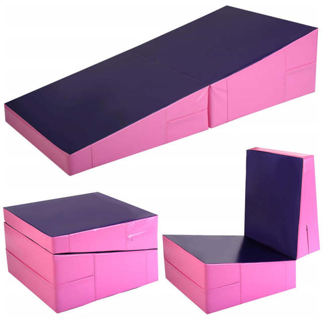 Gymnastics Wedge Mat, Folding & Non-Folding Cheese Wedge Mat for Tumbling, Yoga, Martial, Home Exercise, Incline Mat for Kids Adults