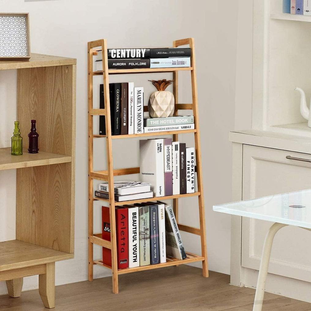4 Tier Multifunctional Bamboo Ladder Shelf Plant Display Rack