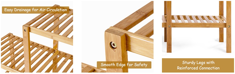 5-Tier Multifunctional Bamboo Plant Display Stand Organizer