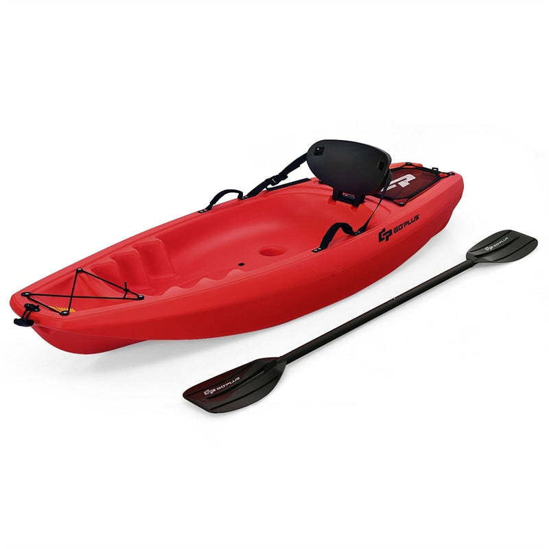 6ft Sit-On-Top Youth Kayak, Kids Kayak Recreational Rowing Fishing Boat with Paddle and Folding Backrest