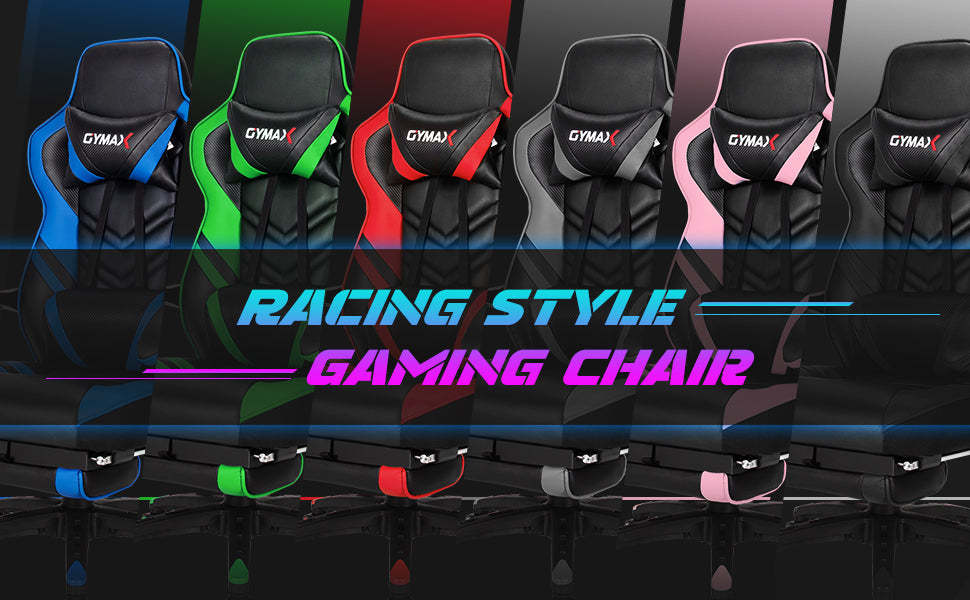 Adjustable Gaming Chair Ergonomic High Back Office Chair with Footrest Headrest Lumber Support