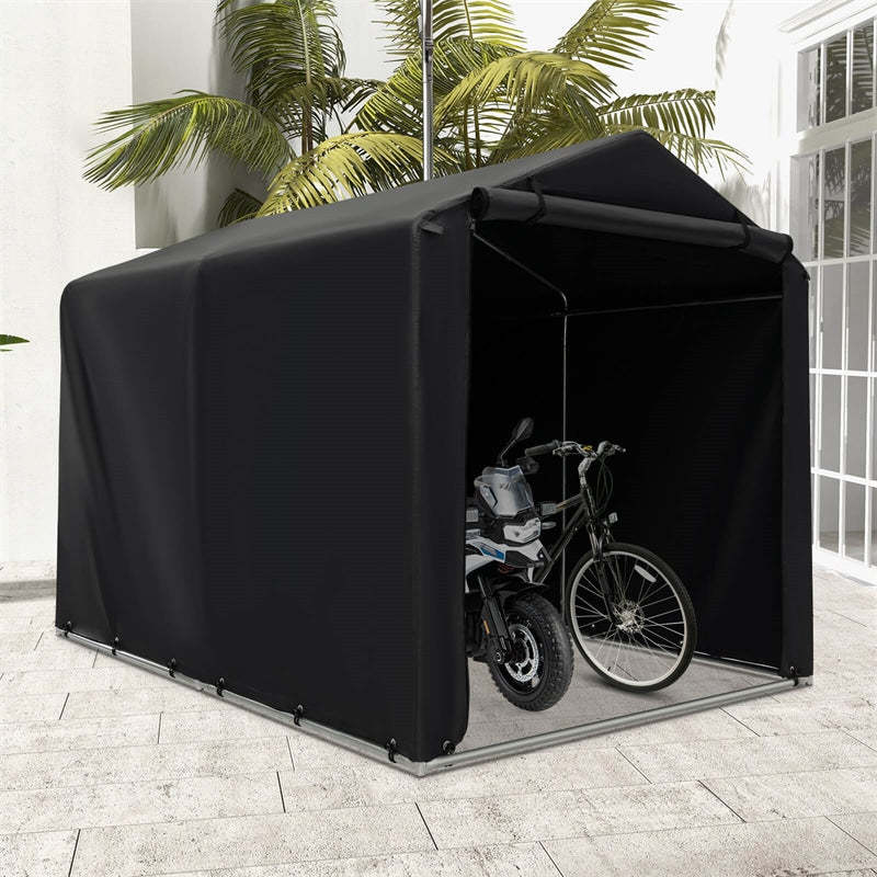 7x5.2FT Portable Shed, Heavy Duty Storage Tent Shelter with Roll-up Zipper Door, Waterproof Outdoor Storage Shed for Bikes, Motorcycles, Garden Tools