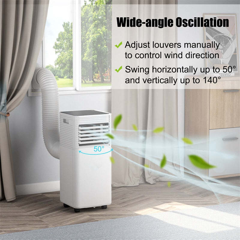 8000 BTU Portable Air Conditioner, 3-in-1 AC Unit Cools 230 sq.ft with Dehumidifier, Fan & Sleep Mode, Remote, Vent Kit for Bedroom, Office