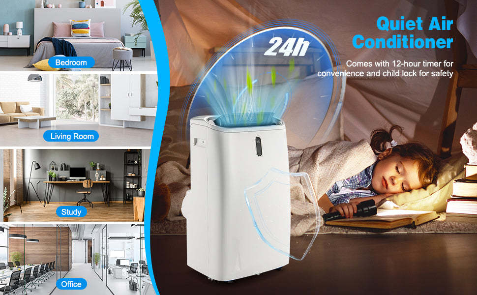 12000 BTU 4-in-1 Portable Air Conditioner Oscillation Air Cooler with Smart Control