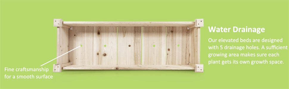 47.5" x 17" Wood Raised Garden Bed Elevated Planter Box for Vegetables Flowers