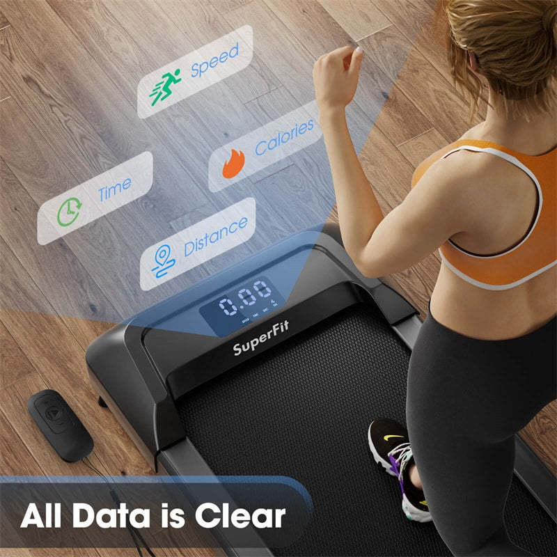 2-in-1 Walking Pad with 265lbs Capacity, Remote Control & LED Display, 2.25HP Under Desk Treadmill for Home, Office, Small Spaces