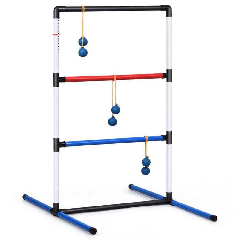 Ladder Toss Game Set with 6 Bolas, Built-in Score Tracker & Carrying Bag, Portable Indoor/Outdoor Lawn Game for Family, Kids & Adults Fun