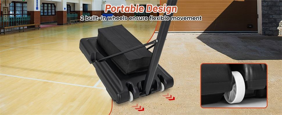 Basketball Hoop Outdoor 4.4-10FT Height Adjustable Portable Basketball Goal System with 44" Shatterproof Backboard, Fillable Base & Weight Bag