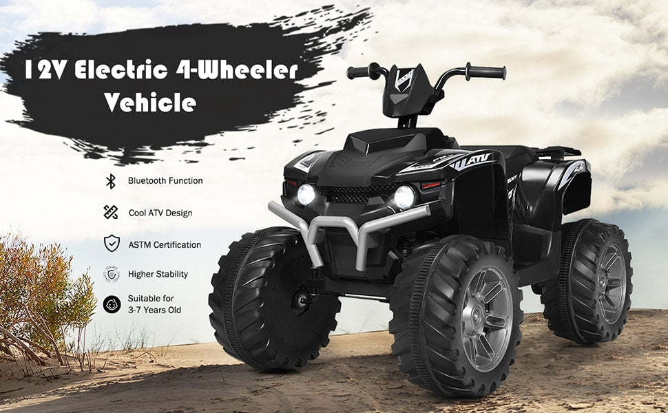 12V Kids Electric 4-Wheeler ATV Quad Ride On Car Toy with LED Lights