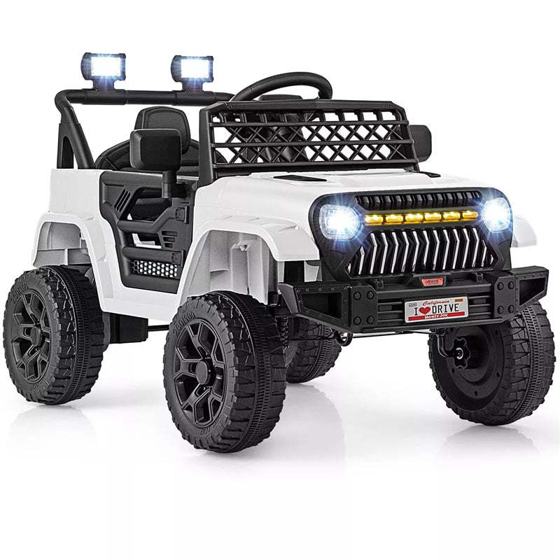 12V Kids Ride-On Truck, Electric Vehicle with Remote Control, Music & LED Lights, Battery Powered Toddler Ride-On Car for Boys & Girls 3+
