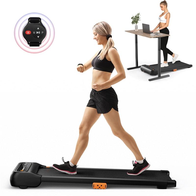 Walking Pad Under Desk Treadmill with LED Touch Screen, Watch-Like Remote Control, 12 Preset Programs, 265lbs Capacity for Home & Office