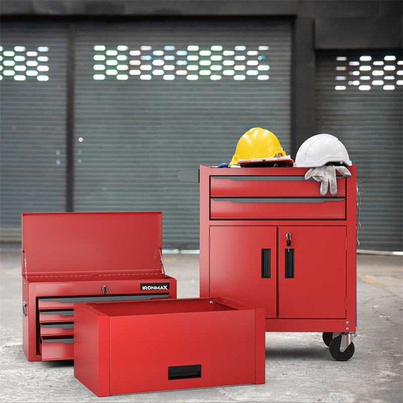 6 Drawer Rolling Tool Chest, 3-in-1 Extra Large Tool Storage Cabinet with Lockable Wheels & Auto Lock, Heavy-Duty Tool Box for Garage, Workshop