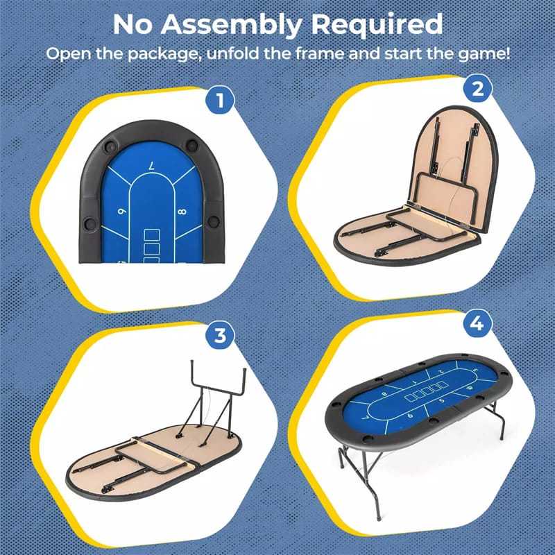 8-Player Poker Table, 72" Foldable Card Game Table with 8 Cup Holders, Casino-Grade Felt Surface, Portable Texas Holdem Table for Blackjack