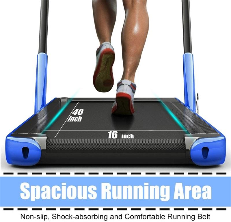 2.25HP 2-in-1 Folding Under Desk Treadmill with LED Display, Remote & APP Control, Portable Electric Walking Running Machine for Home Office