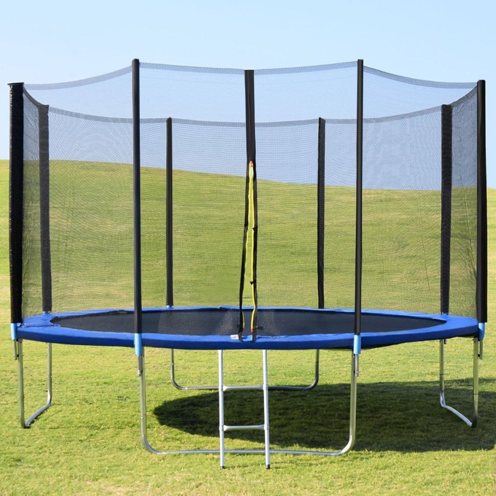 14 ft 4 Legs Combo Bounce Jump Trampoline with Spring Pad Ladder and Enclosure Net