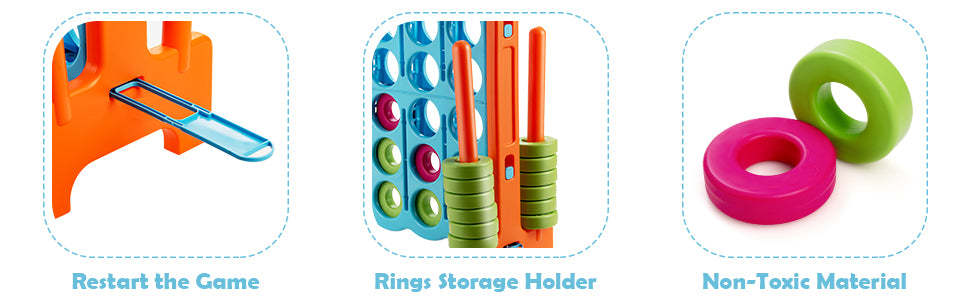 Jumbo 4-to-Score 4-in-A-Row Giant Game Set for Kids Adults