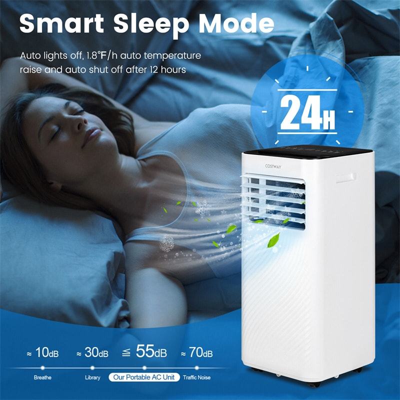 10000 BTU Portable Air Conditioner 4-in-1 AC Unit Cooling Fan Dehumidifier with Sleep Mode Remote Control & Window Kit Child Lock