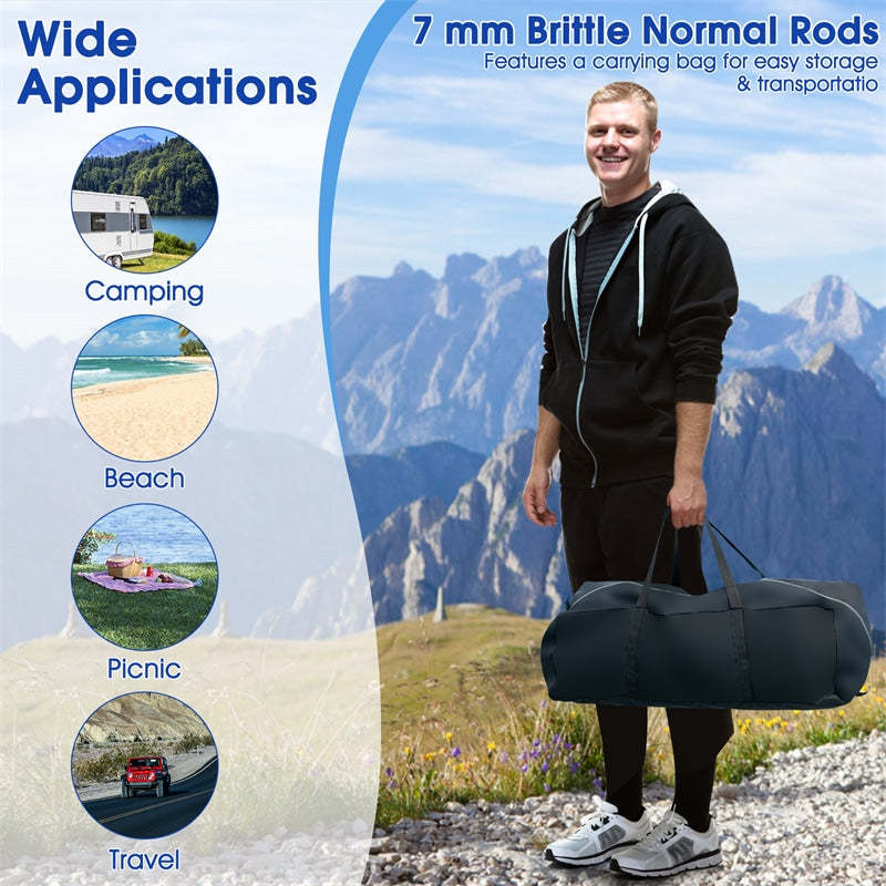 6-Person Camping Dome Tent with Screen Room Porch & Removable Rainfly