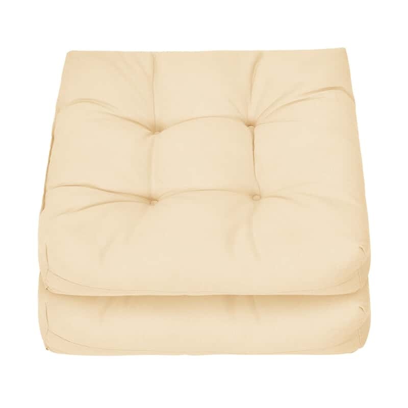 Set of 2 Waterproof Tufted Patio Chair Cushions with High Elasticity, 21" x 21" Deep Seat Square Pillows for Indoor & Outdoor Furniture