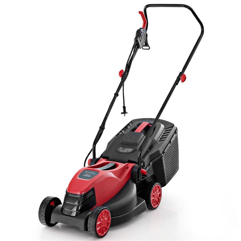 Electric Lawn Mower, 13" Corded Walk-Behind Lawnmower with 10AMP Motor, Grass Collection Box & 3 Adjustable Cutting Heights for Garden Yard Farm