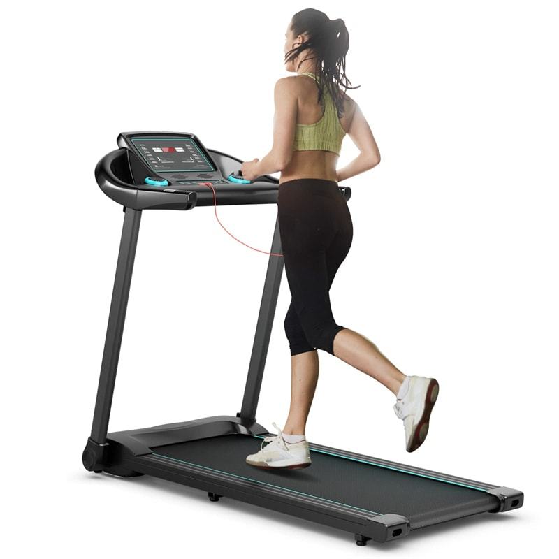 Foldable Treadmill, 2.25HP Portable Superfit Walking Treadmill with LED Display, 12 Preset Programs, APP Control & Pulse Sensor  for Home Gym