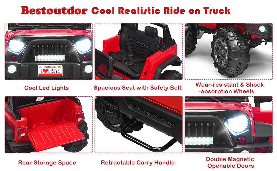 12V Battery Powered Electric Vehicle Kids Ride On Truck with Parent Remote Control