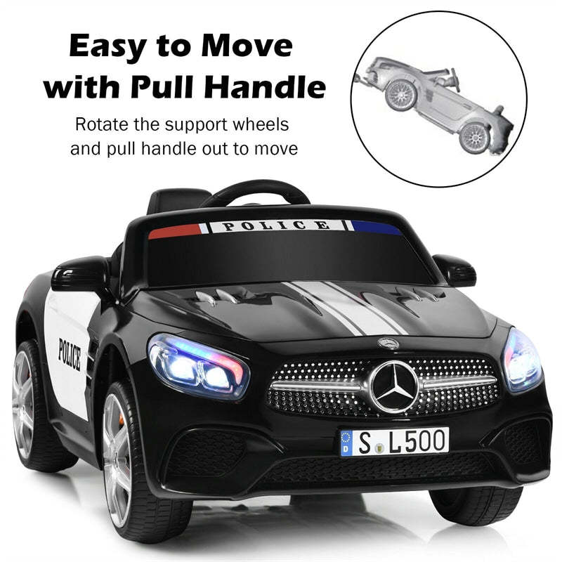 12V Kids Police Electric Ride On Car Licensed Mercedes-Benz SL500 with Remote