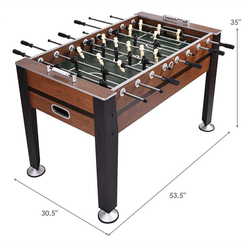 54" Full-Size Foosball Table for Adults, Competition Arcade Soccer Table Game with 2 Balls, Wood Football Table for Game Room Home Party