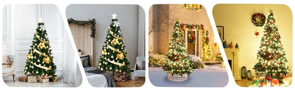 6ft Green Artificial Christmas Tree with Solid Metal Stand for Holiday Decoration