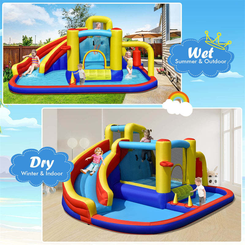 7 in 1 Outdoor Kids Giant Inflatable Water Slide Bounce House Jumping Castle Combo without Blower