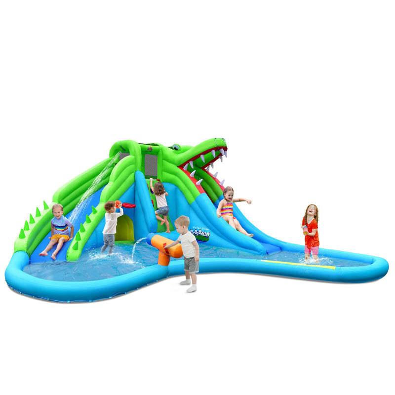 Inflatable Bounce House Crocodile Mighty Water Park Splash Pool without Blower