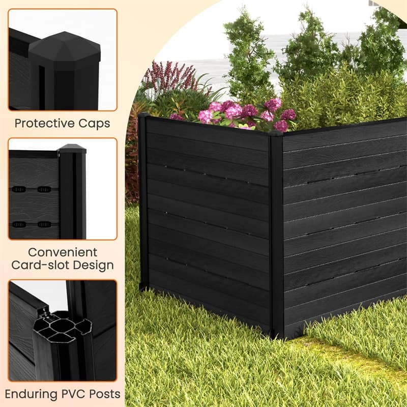 Outdoor Privacy Screen 2 Panels 48"W x 46"H Decorative Air Conditioner Fence with 5 Ground Stakes, Pool Equipment Trash Can Enclosure