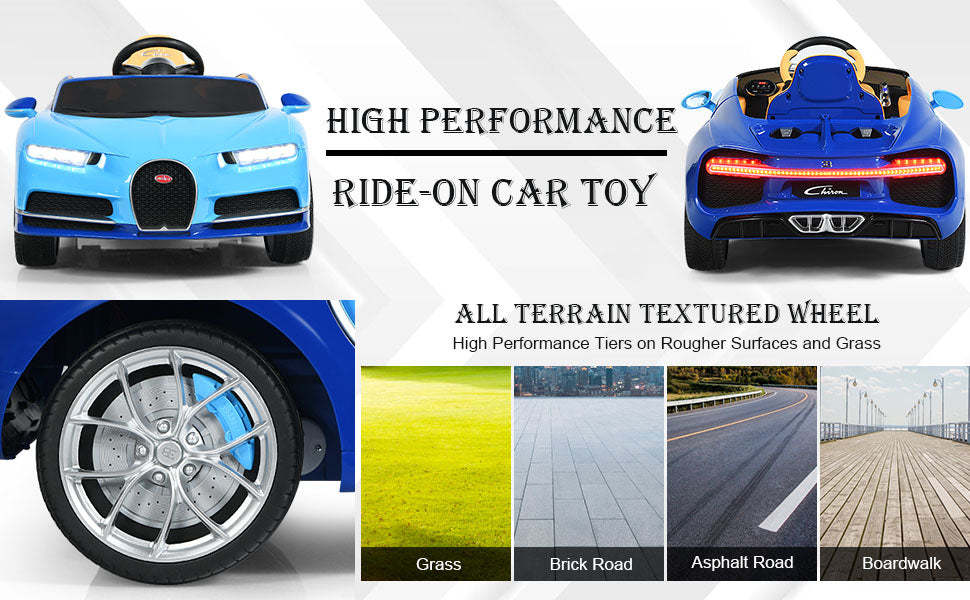 12V Licensed Bugatti Chiron Kids Electric Ride on Car with 2.4G Remote Control