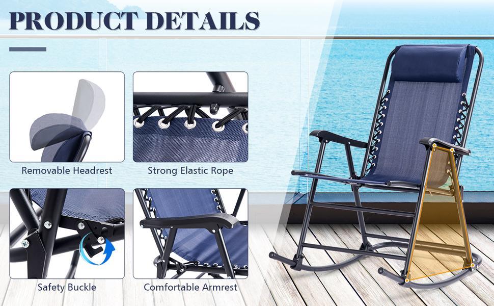 Patio folding rocking chair - bestoutdor.com