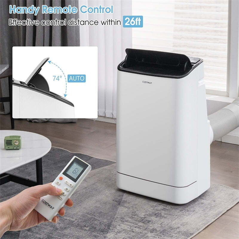 15000 BTU Portable Air Conditioner with Heat, Auto Swing 4-in-1 AC Unit w/ Dehumidifier, 24H Timer, Remote & APP Control, Window Kit, Cools 800 Sq.ft