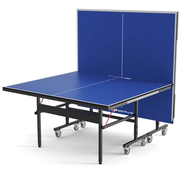 Foldable Table Tennis Table, 9'x5' Professional Ping Pong Table with Single/Double Player Mode & Wheels for Indoor Outdoor Playing