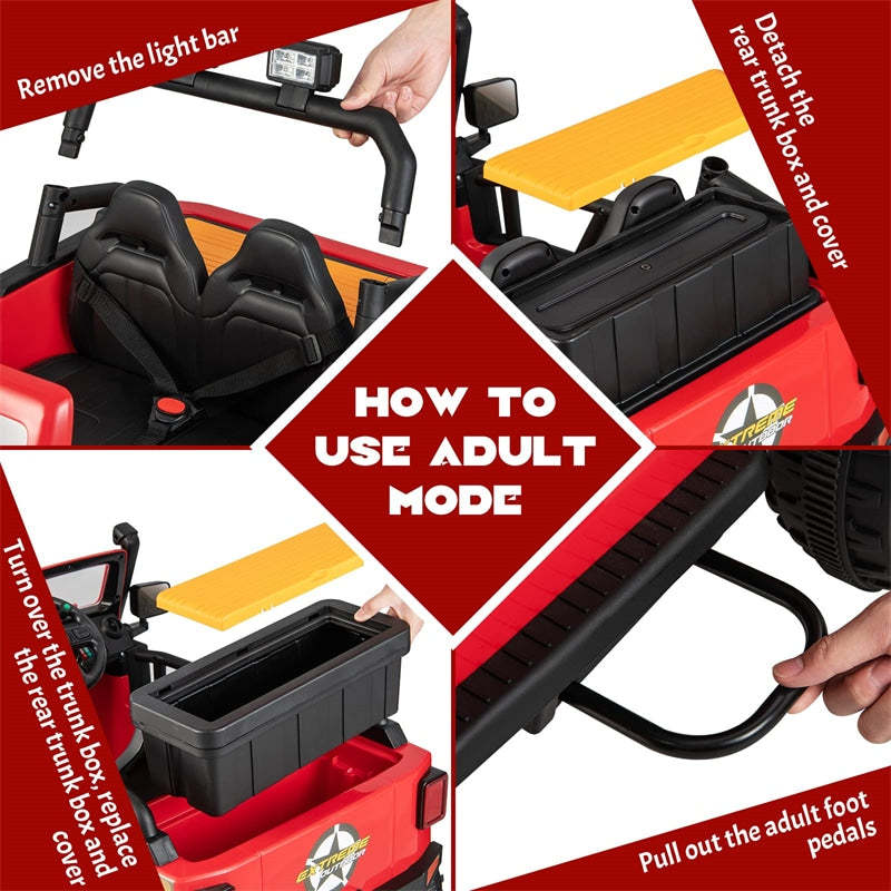 12V 10AH Battery Powered Parent-Child Ride-On Truck Car Electric Vehicle with Remote Control Storage LED Lights Music