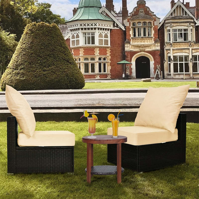 Deep Seat & Back Cushion Set with Rope Ties, Waterproof 6" Thick Indoor/Outdoor Chair Pads for Patio Furniture & Poolside