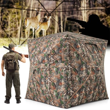 270 Degree See-Through Hunting Blind - 2-3 Person Pop Up Ground Blind For Deer & Turkey Hunting